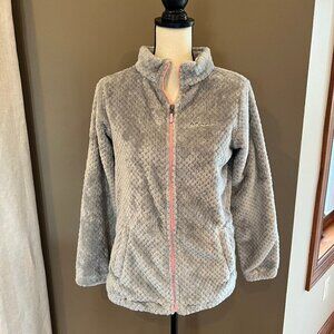 Girl's Fireside Sherpa Fleece Jacket Pink & Gray, Size 18/20